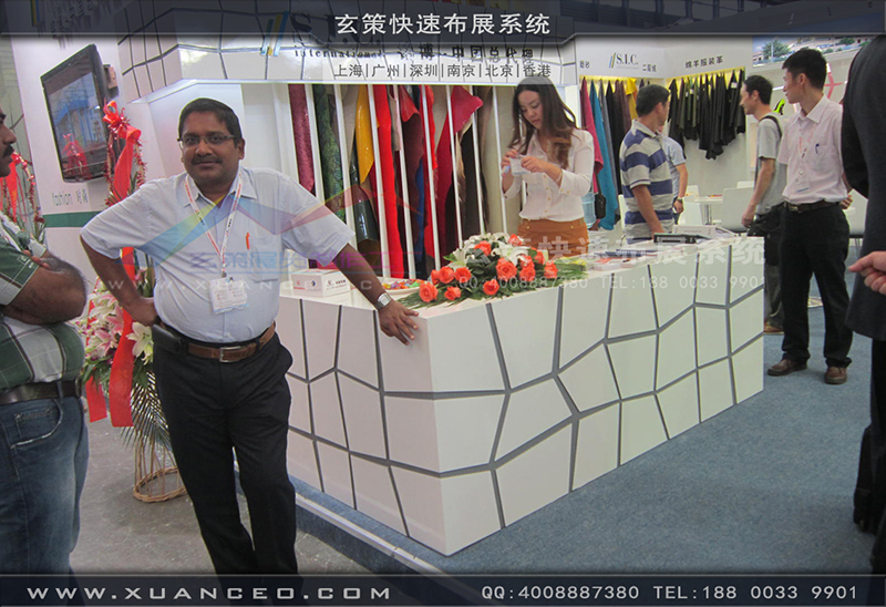 铭博&middot;SIC展台搭展-皮革展展台搭展-上海蜜桃黄色网站展览工厂07